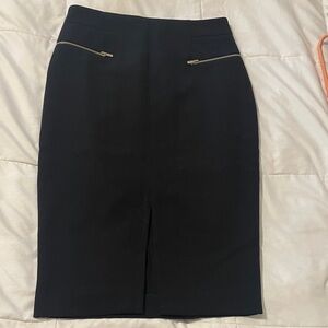 H&M Black Pencil Skirt with Gold Accents